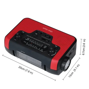 

Bluetooth Radio Solar Hand Crank Emergency Am/Fm/Sw/Wb Radio Led Flashlight Reading Camping Lamp Solar-Powered Hand Radio