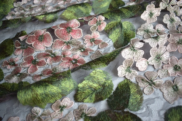 3 ярдов/упаковка 3D Гортензия сетка компьютерная вышивка кружевная ткань для свадебного платья рубашка cheongsam tissu tissus au метр ткани