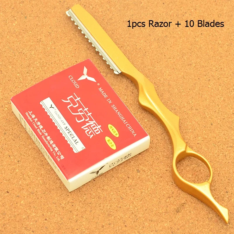 Meisha Multifunction Steel Hair Cutting Razor with 10pcs Blades Hair