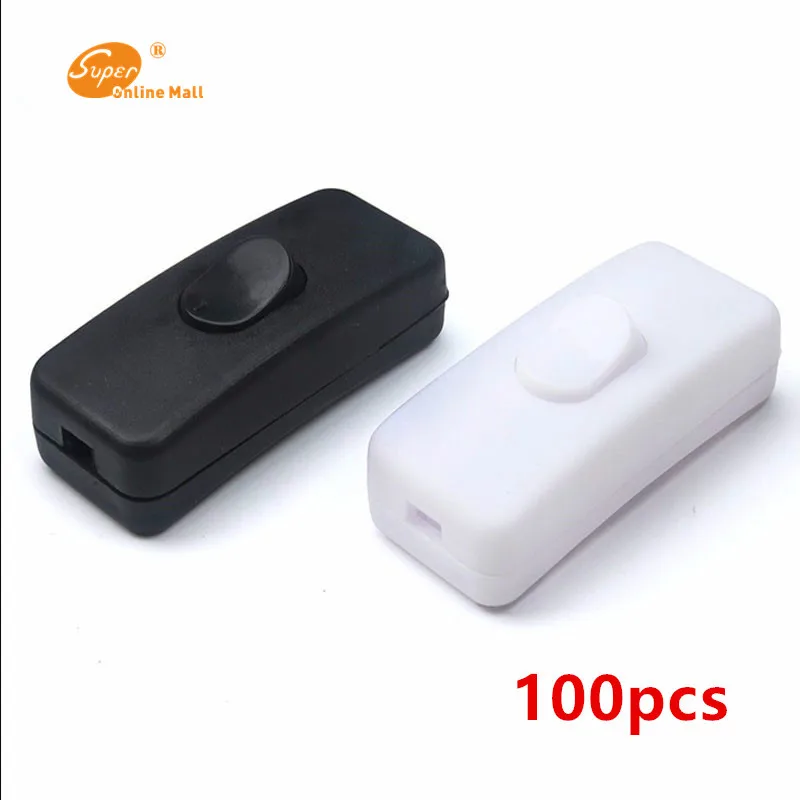 

100pcs 303 Switch Halfway Rocker Push Button Rocker Switches Table Lamp Online Switch Black White Car Compurter Appliances DIY