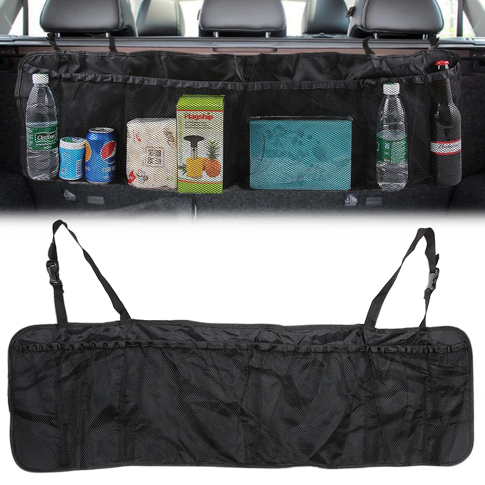 Автомобильный органайзер для багажника на заднее сиденье, регулируемая сумка для хранения, сетчатая, высокая емкость, многофункциональная, оксфордская спинка, аксессуары для интерьера, автомобильное сиденье