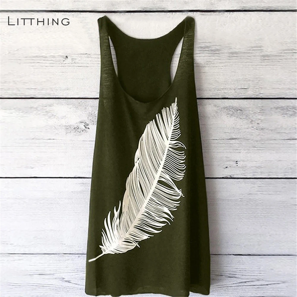 

LITTHING 2019 Women Feather Print Blouse Fashion Beach Clothing Holiday 5XL Female Casual Shirts Big Plus Size Club Summer Sexy