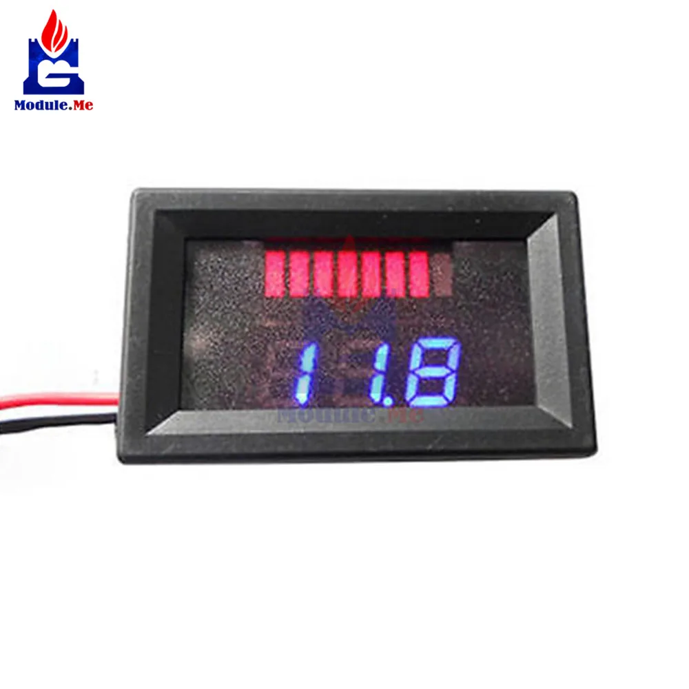 

12V/24V/36V/48V Blue LED Lead-Acid Battery Indicator Battery Capacity Acid Tester Voltmeter Charge Level Indicator For Arduino