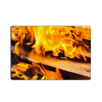 

Custom Welcome Entrance Mat,Indoor/Outdoor Doormat,Fire on the Wooden Door Mats 18" X 30"