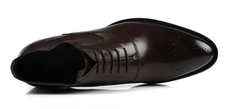 Весна Осень Новые мужские ботинки из натуральной кожи модные свадебные модельные туфли мужские с острым носком кружева высокого качества