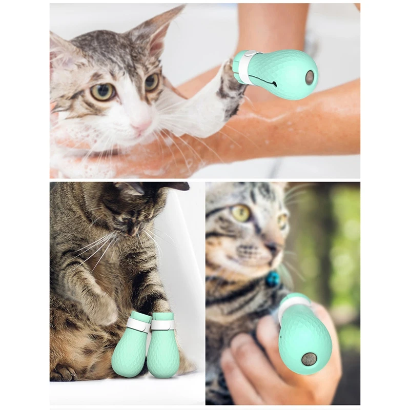 4 Pcs/Set Pet Cat Anti-Shoes Boots Adjustable Anti-Scratch Cat Glove For Bathing Feeding Medicine For Cats Cat Grooming Wash C 4 Pcs/Set Pet Cat Anti-Shoes Boots Adjustable Anti-Scratch Cat Glove For Bathing Feeding Medicine For Cats Cat Grooming Wash C