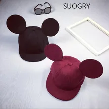 

free shipping women men Snapback Caps Mickey Baseball Cap with Ears Casquette Funny Hats Hip Hop caps Snapbacks Bone 2016 new