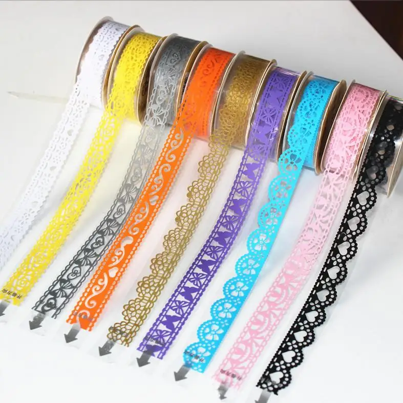 8Pcs/lot DIY Bud Silk decoration film Adhesive Print Fabric Decor Lace Tapes Decoration Photo Album Scrapbook Corner Sticker