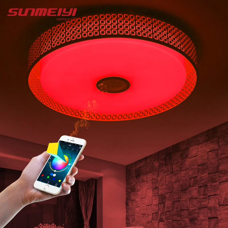 Современные светодиодные потолочные светильники RGB для кухни с Bluetooth динамиком и