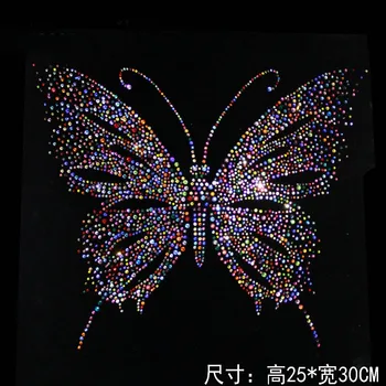 

10 PCS/Lot Butterfly Hotfix Rhinestone Heat Transfer Iron Sewing Rhinestone Motif Embellishment Garment Shoes Sweater Wholesale