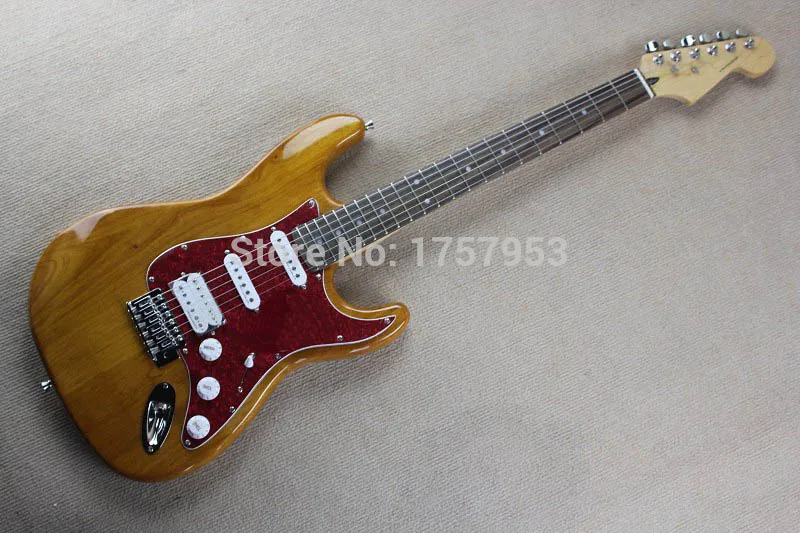 

Free shipping custom guitar factory 2017 New!!! Real photo Custom F ST Alder body transparent yellow electric guitar 1111