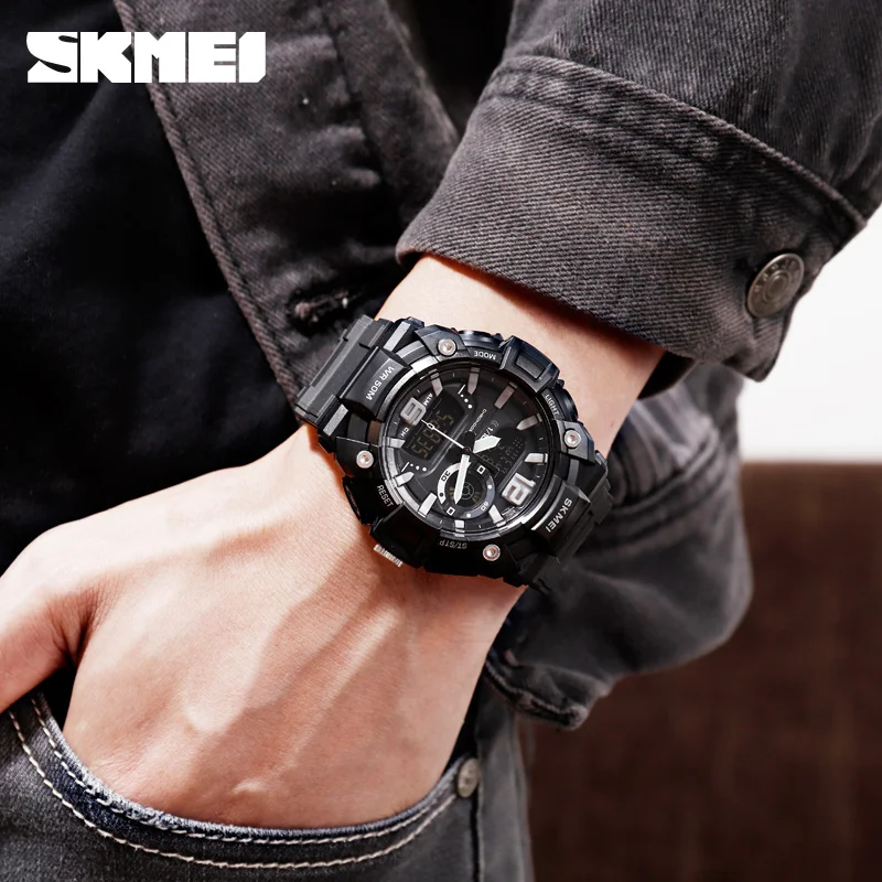 SKMEI Sport Men Watch Digital Watch Fashion Dual Display 5Bar Waterproof Luminous 3 Time Multi-Function watch montre homme 1529