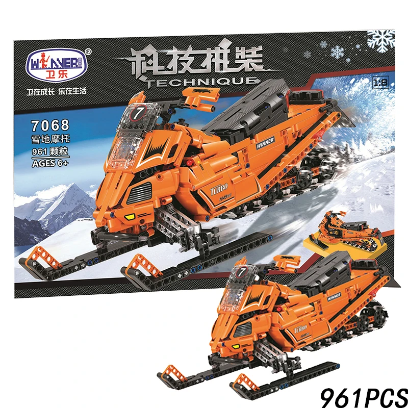 

Snowmobile 961pcs Legoings Technic MOC Vehicle Creator City Building Blocks Bricks DIY Model Toys for children boy Gifts