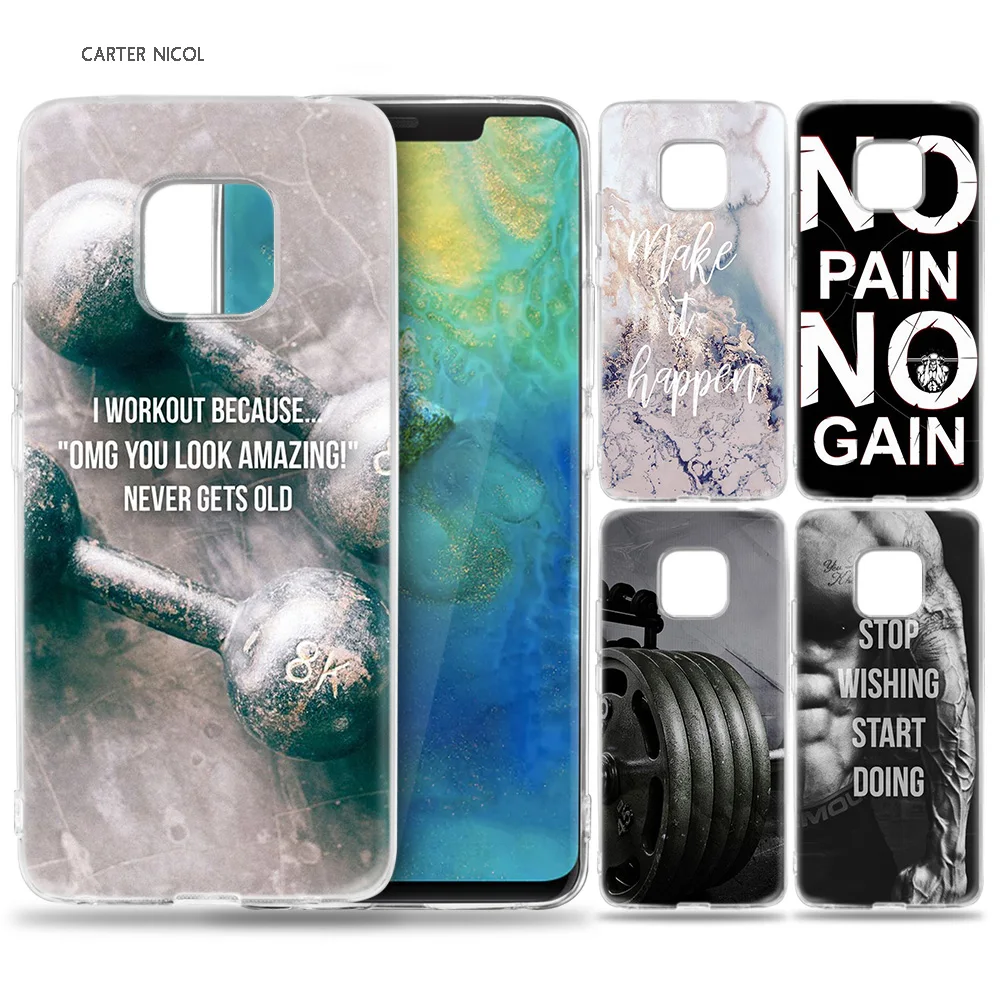 

Case for Huawei Mate 10 20 Pro P10 P20 P30 Honor 10 8X 8C 8A Lite P Smart Y6 Y7 2018 2019 V20 Bodybuilding Gym Fitness