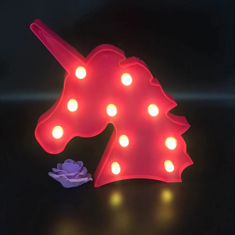 

Cartoon unicorn LED Night Lights birthday Party Novelty Animal decoration Kids Toys Gift 3D Table Lamp lampara unicornio80526