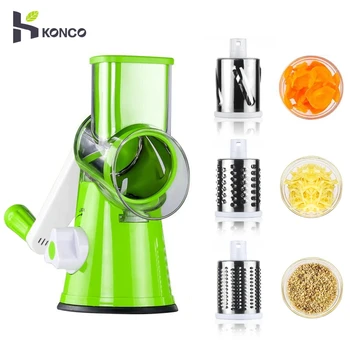 

KONCO Manual Vegetable Cutter Slicer Machine, Spiral Potato Julienne Mandoline Chopper for Cheese, Carrot, Kitchen Gadgets