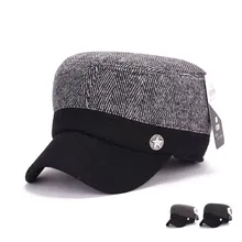 Новое прибытие Зимний теплый шерстяной смешанный плоский Casquette спортивный среднего возраста и старше армейские кепки обслуживание армейская Бейсболка Шапки