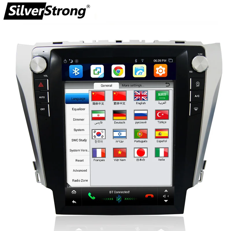 android7.1 tesla screen camry v50 v55 toyota camry 2012 2013 2014 2015 android gps car radio 12inch   (4)