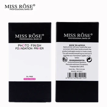 

new Miss Rose Face Foundation Primer Oil-Control Base Makeup Primer Transparent Moisturizing Brighten Correct Pore Smooth