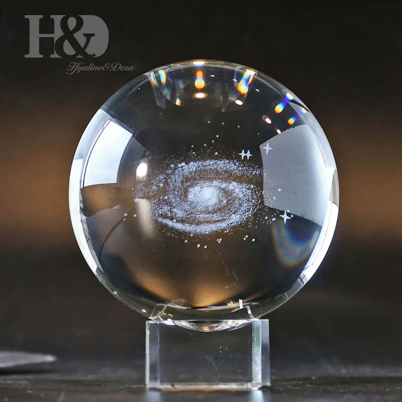 H & D подарок для папы 80 мм Galaxy Paperweight фэн шуй Кристальный шар домашнего офиса