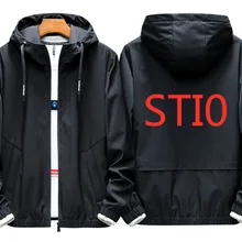 STI0 для Для мужчин большой Размеры толстовки с капюшоном костюм весна шнур письмо толстовка с капюшоном с длинным рукавом на молнии тонкое пальто куртка мужской