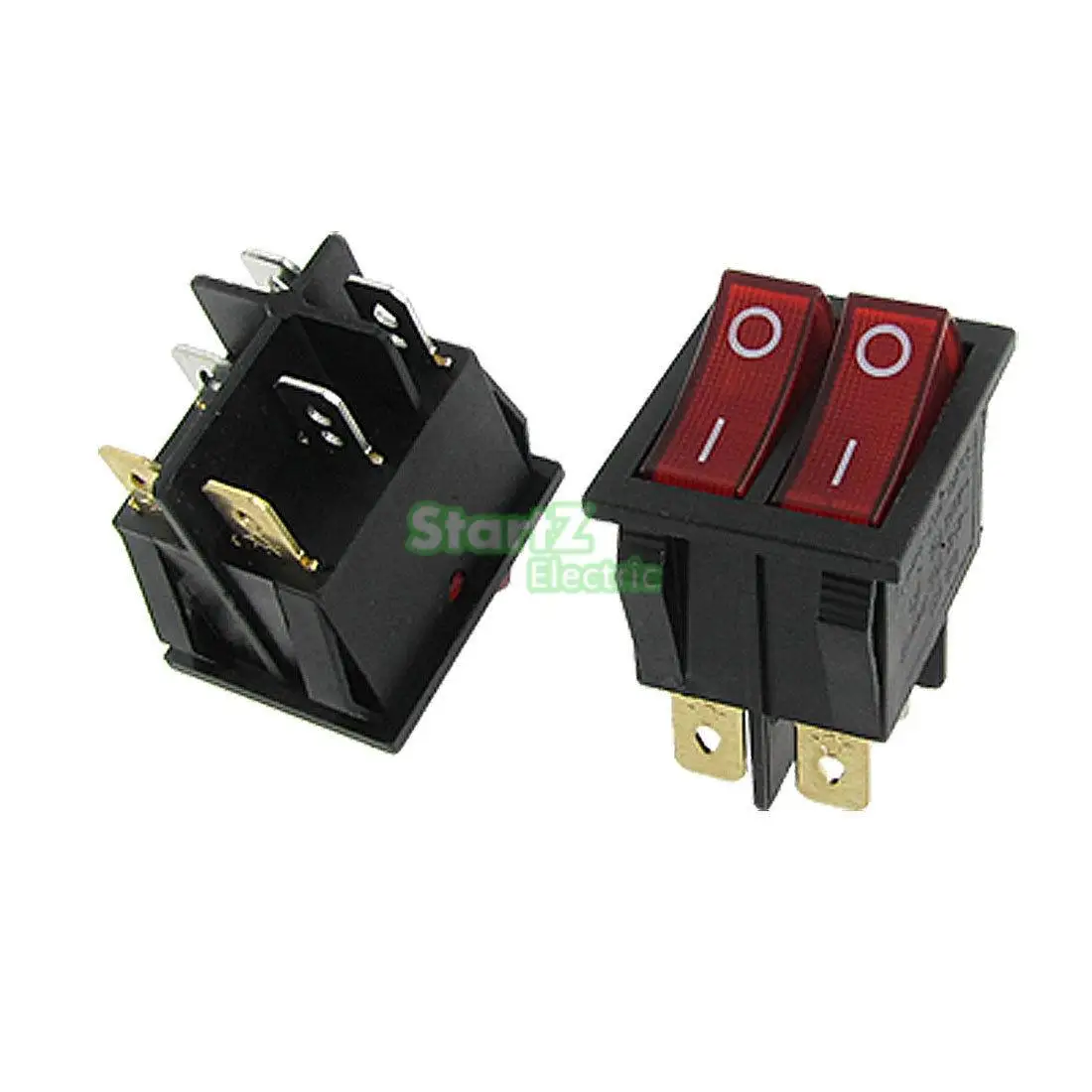 

5pcs Double Red Light Illuminated 6 Pin SPST ON/OFF Snap IN Boat Rocker Switch