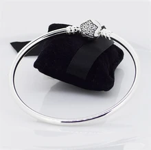 Estrella Carter Amor Bangle Pulseras de Moda Plata de ley 925 Para Las Mujeres Clear CZ Brazaletes Para Las Mujeres Pulsera Carretero