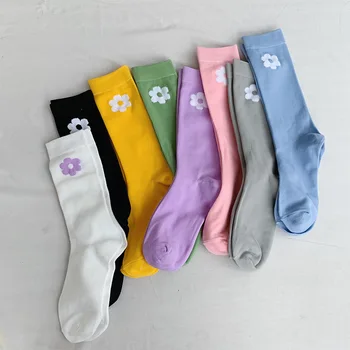 

SP&CITY 3Pairs/Set Ins Women Floral Patterned Socks Solid Online Star Hipster Casual Japan Style Cotton Socks Fashion Flower Sox