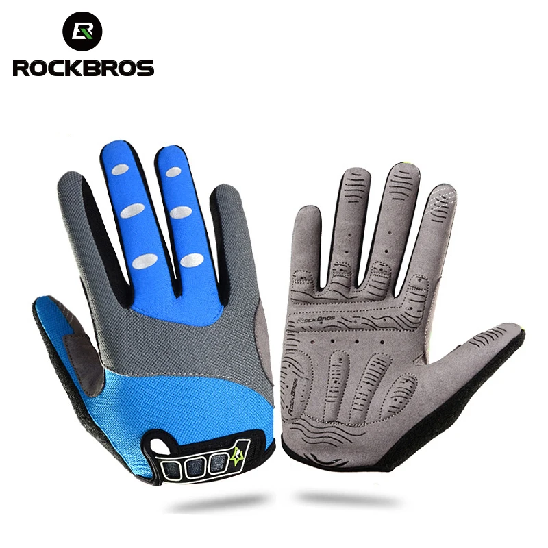 

ROCKBROS Mtb Road Bike Bicycle Full Finger Gloves GEL Brand Sports Cycling Gloves Men's Women's Long Finger Gloves 5 Color