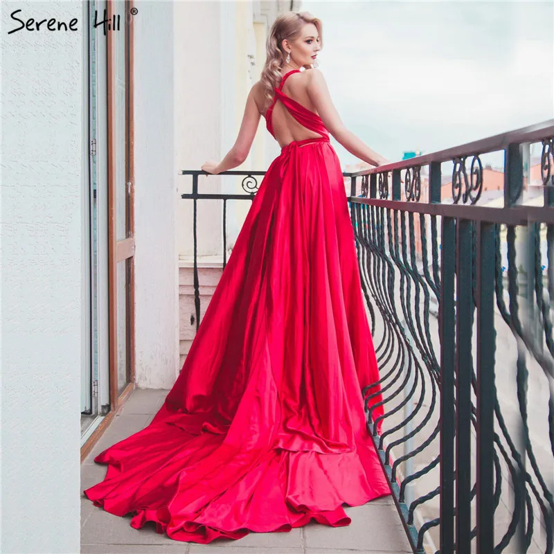 long train red dress