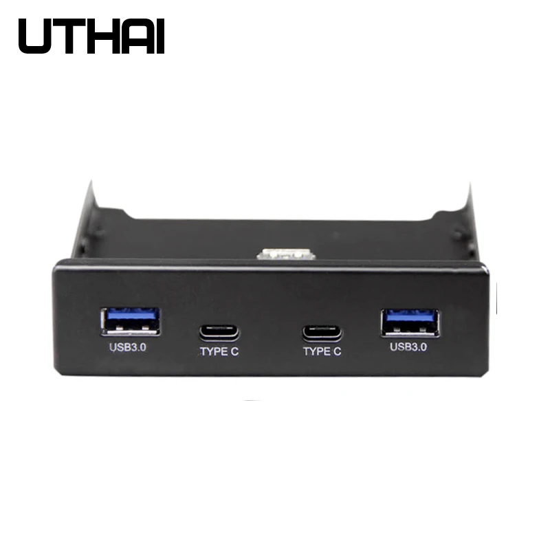 UTHAI G07 4 порта мульти тип-c USB 2,0 USB 3,0 концентратор кронштейн адаптер для рабочего стола 3,5 дюймов разветвитель гибких дисков Передняя панель комбо