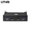 UTHAI G07 4 Ports multi-type-c USB 2.0 USB 3.0 adaptateur de support de moyeu pour bureau 3.5 pouces séparateur de disquette panneau avant Combo ► Photo 3/6