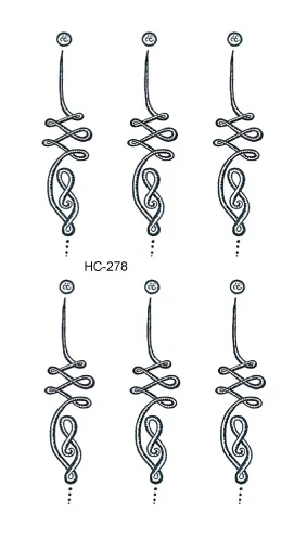 Rocooart, HC-265-285, боди-арт, черно-белый Рисунок, маленький элемент, палец, маленькая переводная вода, временная вспышка, поддельные татуировки, наклейка - Цвет: HC278