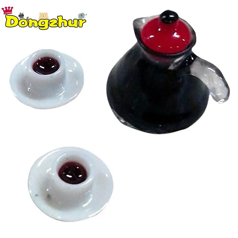 

Dongzhur Dollhouse Mini Coffee Pot Model Children DIY Small Doll House Accessories Resin Mini Coffee Pot Had A Small Toy WJ977
