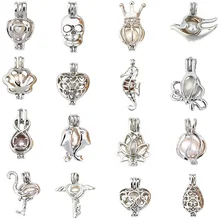 Более 30 стилей жемчужная клетка Ювелирная фурнитура, клетка медальон кулон эфирное масло диффузор медальон для Oyster жемчуг для женщин и мужчин