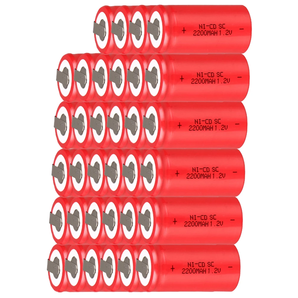 

Lowest price 34 piece SC battery 1.2v batteries rechargeable 2200mAh nicd battery for power tools akkumulator