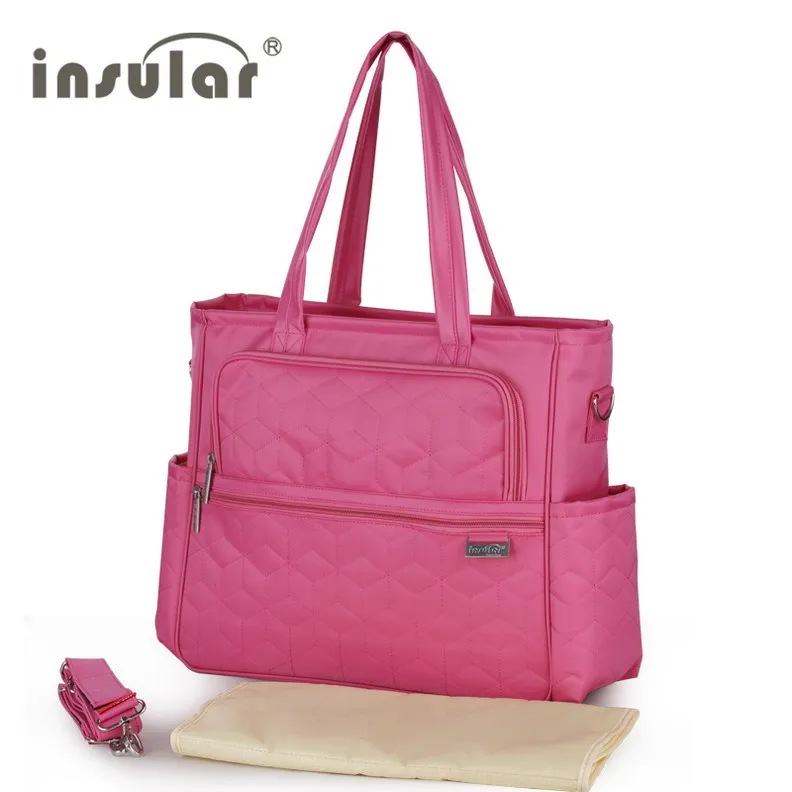 Стиль нейлон модная, для детских подгузников сумки мама коляска для прогулок многофункциональная пеленка - Цвет: Coral Pink