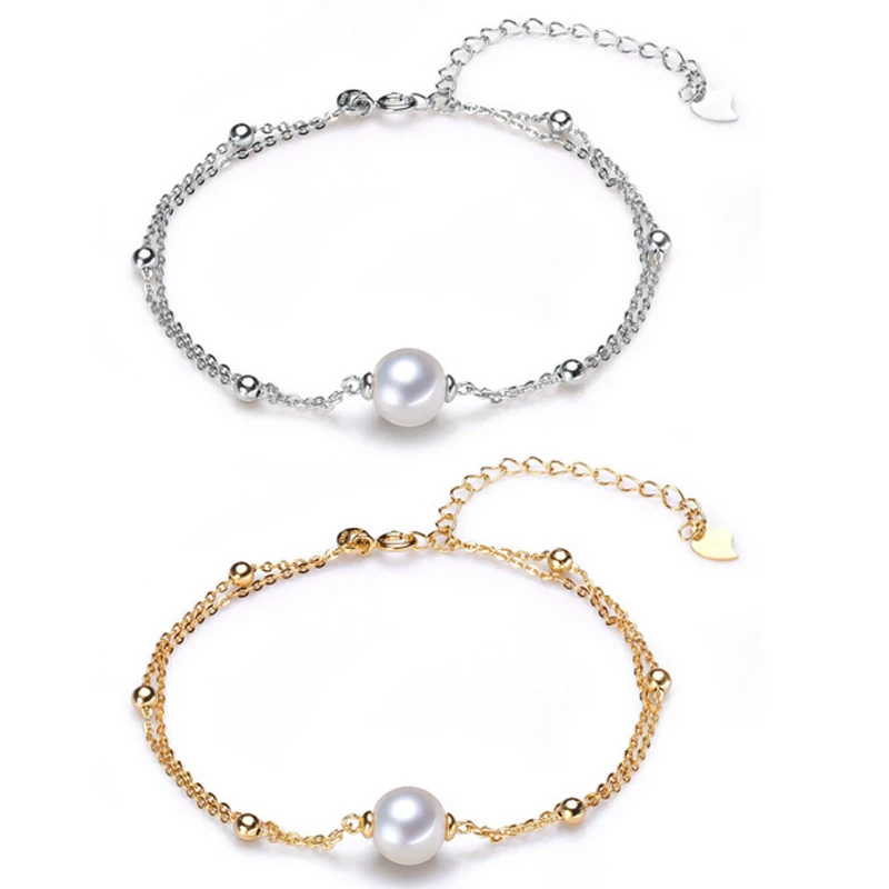 

RUNZHUQIYUAN 2017 100% natural freshwater pearl Bracelet Charm 925 sterling silver jewelry genuine pearl jewelry for women