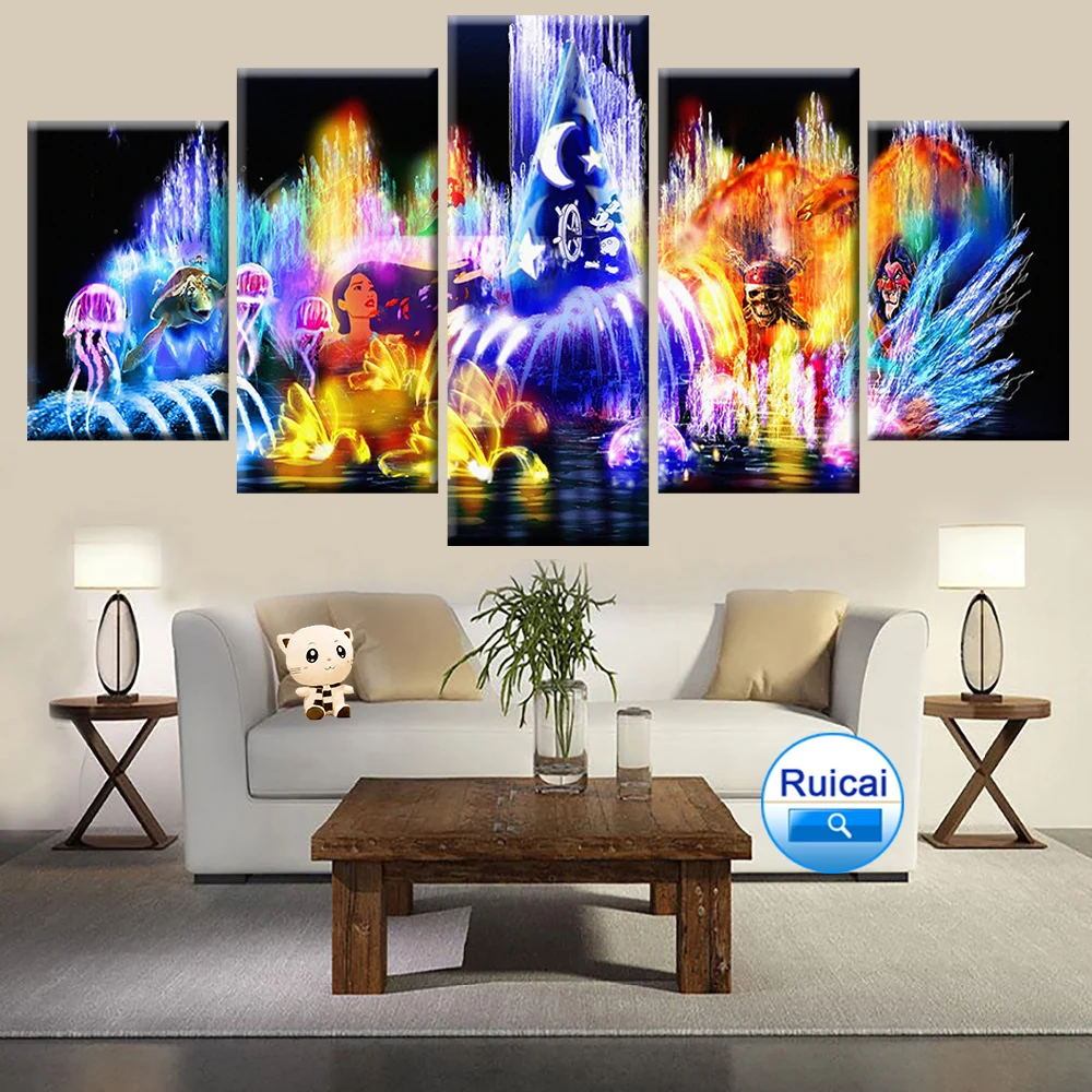 

Color World Playground Canvas Painting Home Decor 5 Panel HD Print Living Room Children Room Mural Modular