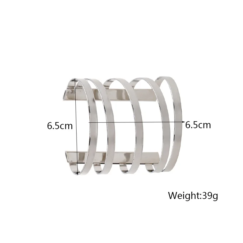 LZHLQ простые Многослойные браслеты в металлическую полоску трендовые женские макси панк широкие браслеты открывающийся Регулируемый Браслет-манжета с покрытием