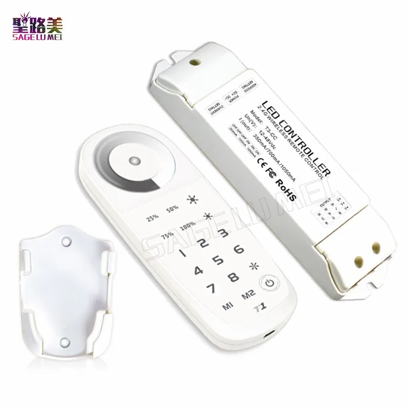 

LTECH DC5V-24V T1 2.4G LED touch dimmer remote dimming controller Brightness adjustment ;Sync or zone control for led light lamp