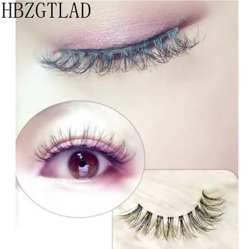 

Transparent stem Mink Hair Eyelashes reusable Natural 3D Mink Messy Popular short False Eyelash Full Strip Eyelashes Extension