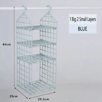 Креативный складной подвесной шкаф полки шкаф стеллаж для хранения пластмассовый подвесной органайзер для одежды - Цвет: 1 Big 2 Small Layers