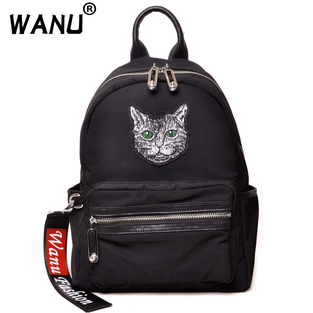 

Lovely Cat Waterproof Oxford Backpacks High Quality Girls Schoolbag Shoulder Travel Bag Women Leather Fashion Backpack Big Black