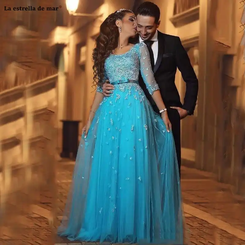 black and turquoise prom dress