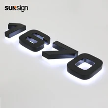 Открытый освещенный канальный буквенный знак с подсветкой галогеновая подсветка номер дома