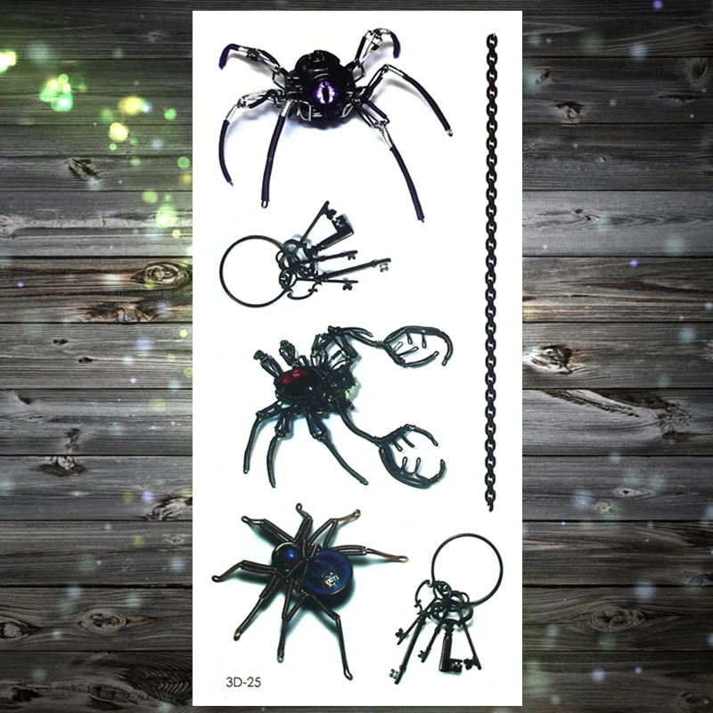 Y-XLWAN 3D three-dimensional pattern 25 men's creative stickers ladies temporary tattoo disposable waterproof | Красота и