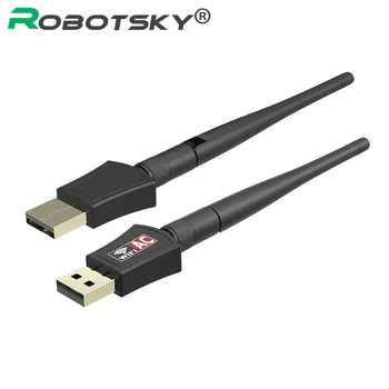 

Robotsky 600M USB Wireless Wifi Network Card 802.11ac Dual Band Lan Adapter for Windows XP/Vista/7/8.1/10 Mac OS