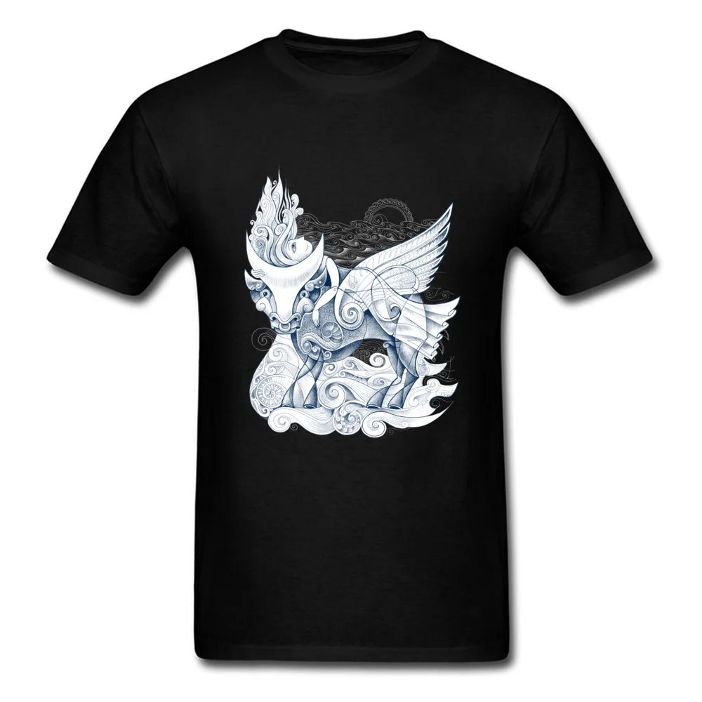 Casual Tops T Shirt New Coming O Neck Casual Short Sleeve 100% Cotton Men's Tshirts Printed On Tops Tees Wholesale The Abduction of Europa blue ver. black