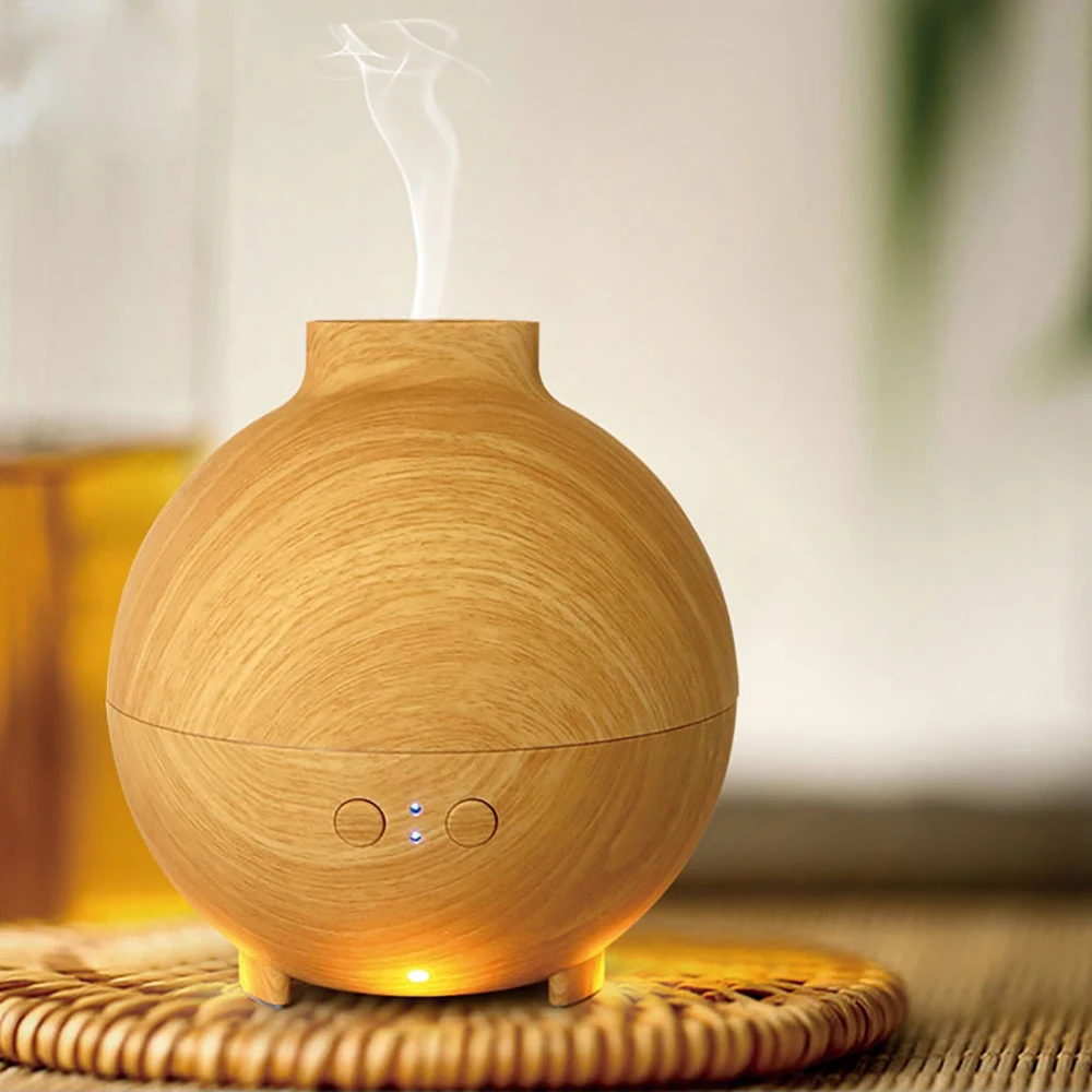 

Wooden Grain Ultrasonic Air Humidifier LED Light Essential Oil Aroma Diffuser Aromatherapy Home Office Mist Maker Air Purifier